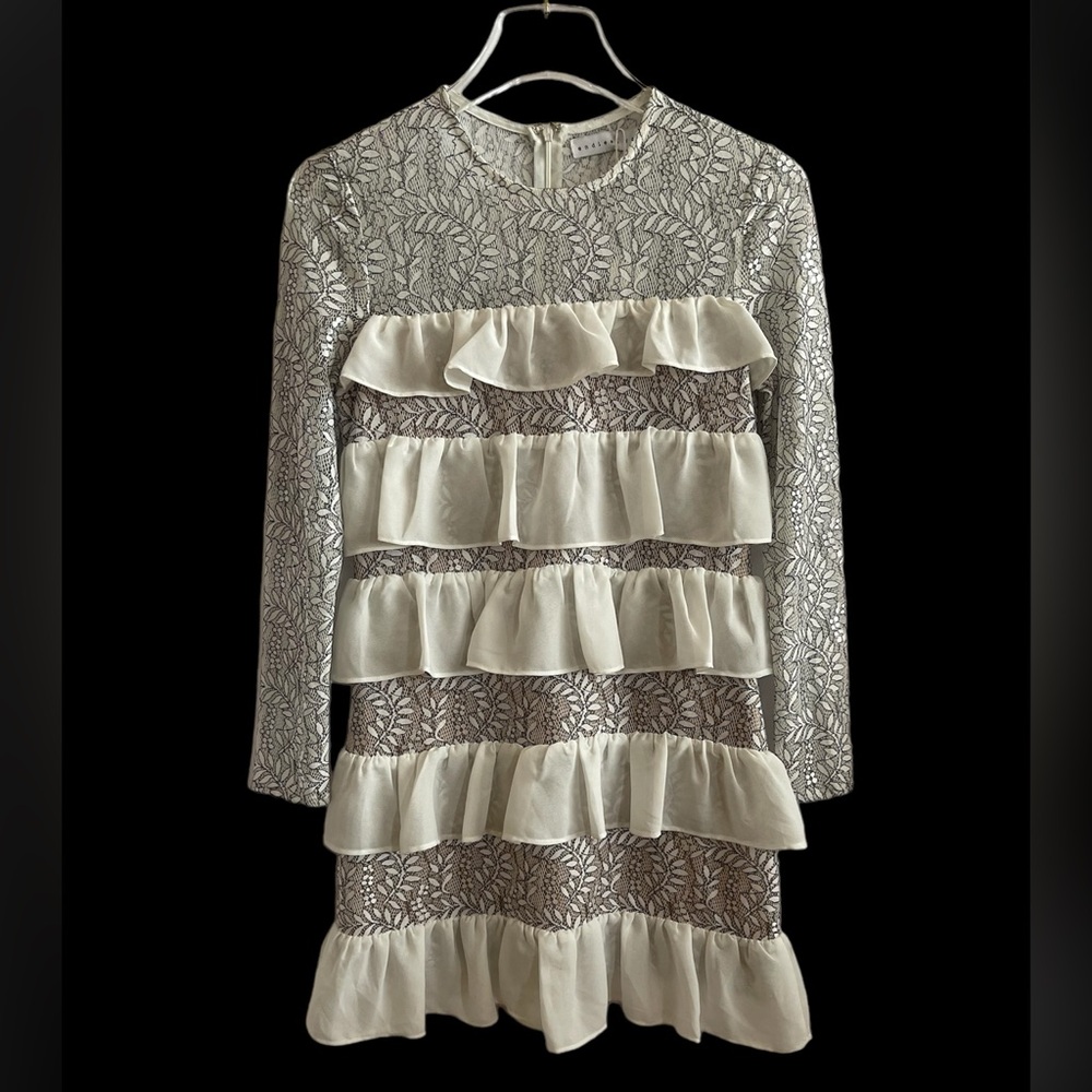 ENDLESS ROSE Floral Lace Tiered Mini Dress NWT SZ XS